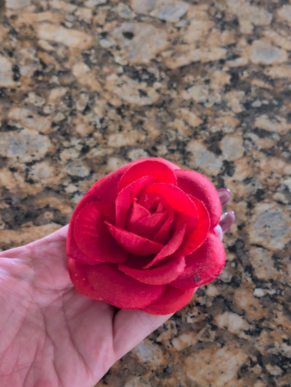 Red Velvet Rose Hair Clip